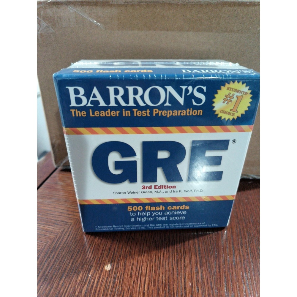 Barron's GRE Flash Cards: 500 Flash Cards, 3rd Edition Factory Sealed